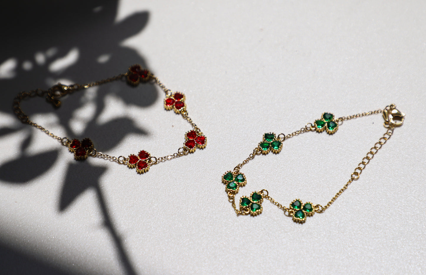 clover petal birthstone bracelet