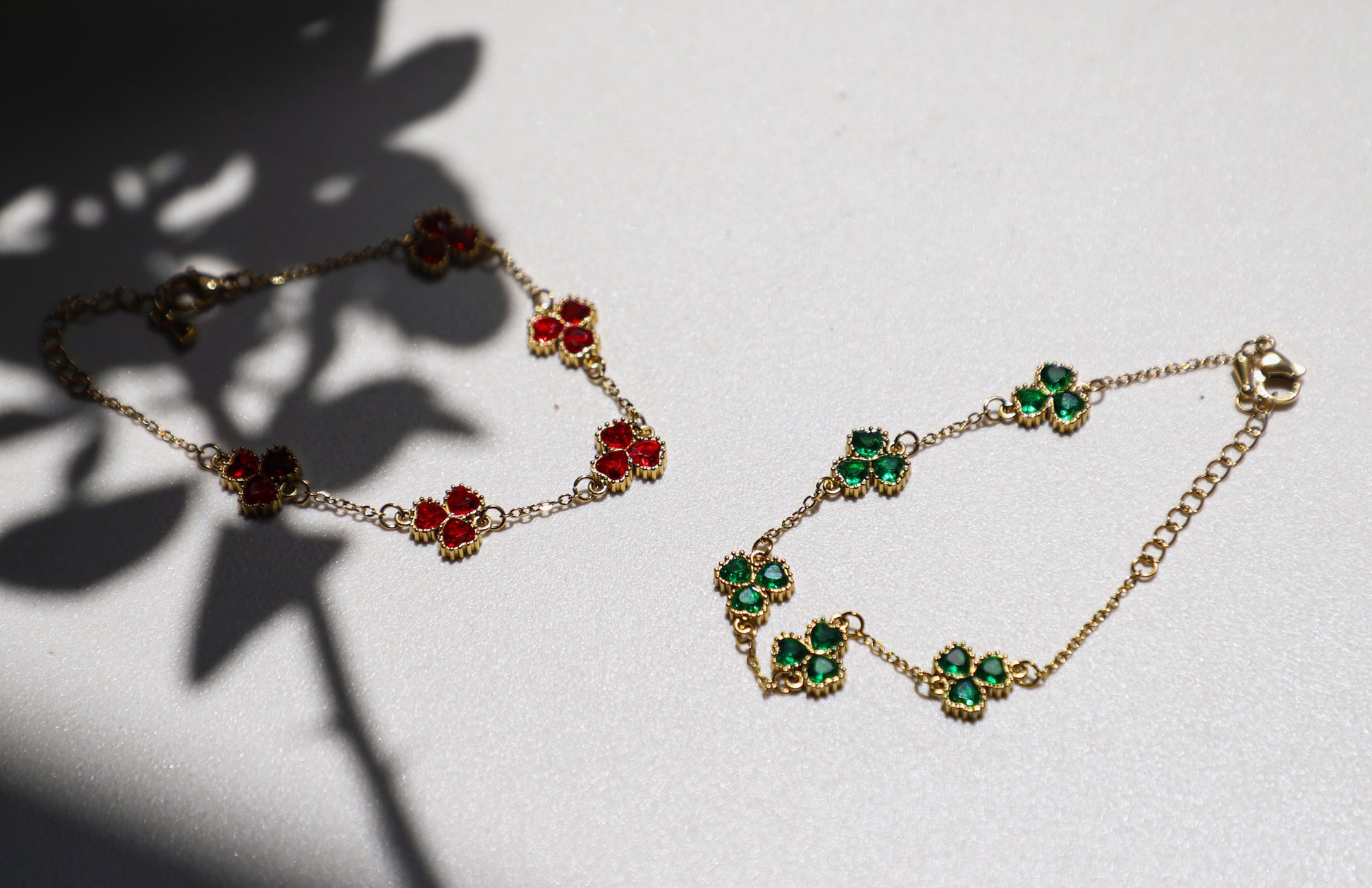 clover petal birthstone bracelet