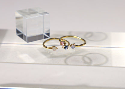 birthstone & opal bead ring