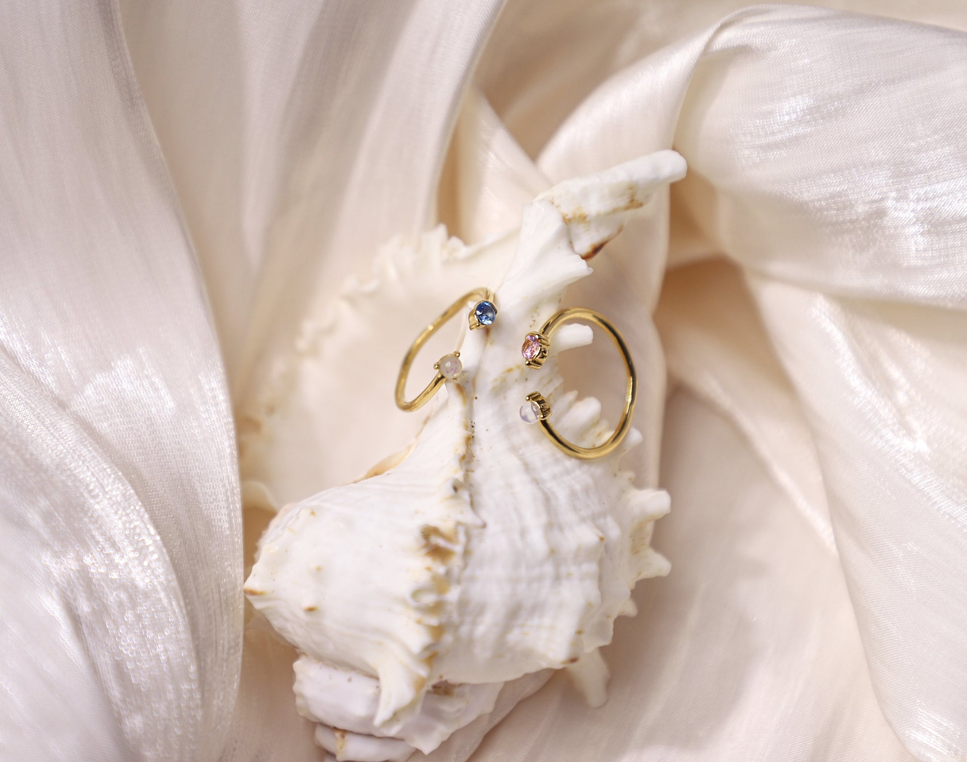 birthstone & opal bead ring
