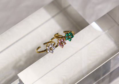 flower birthstone ring