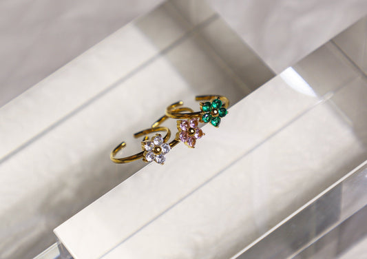 flower birthstone ring