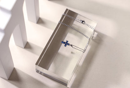 Cross birthstone necklace