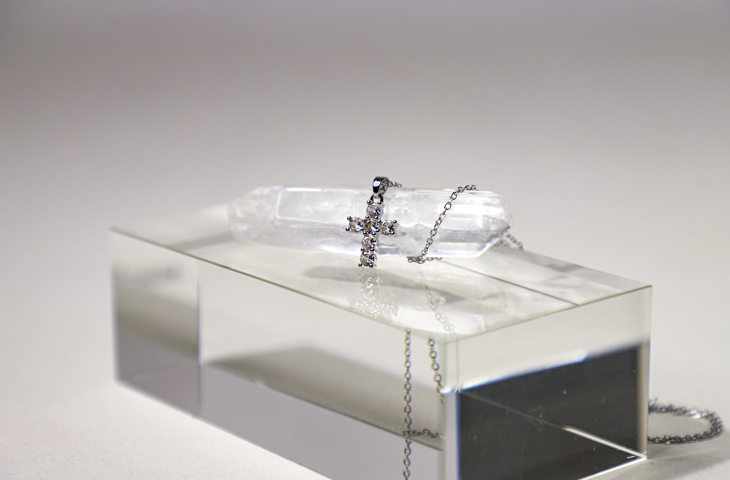 Cross birthstone necklace