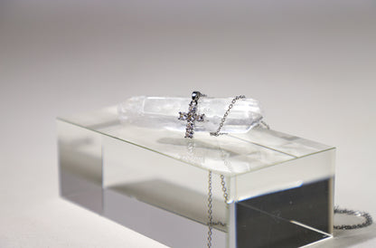 Cross birthstone necklace