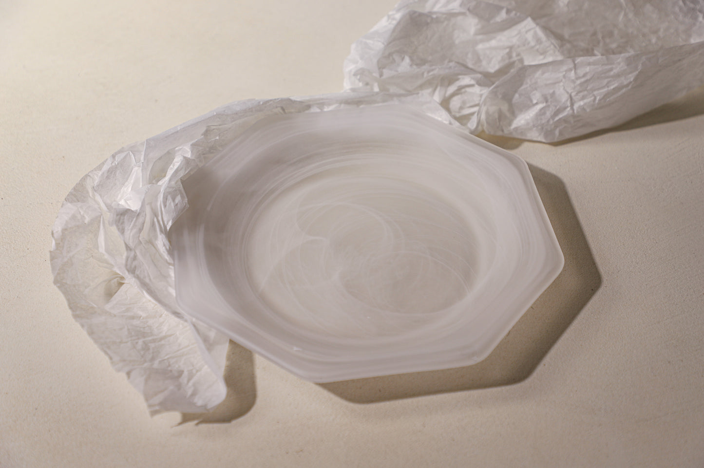 octagonal mist glass plate 