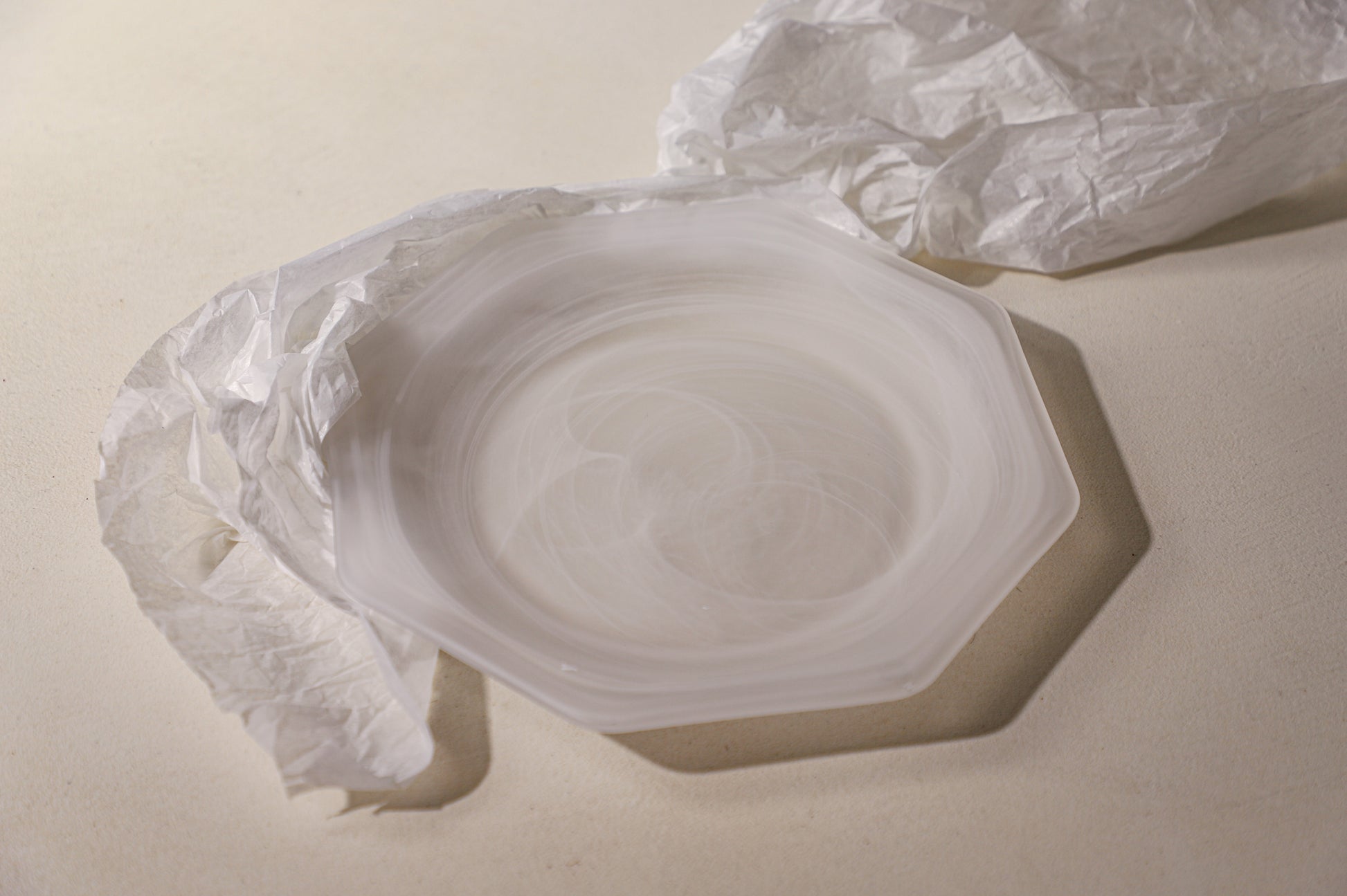 octagonal mist glass plate 