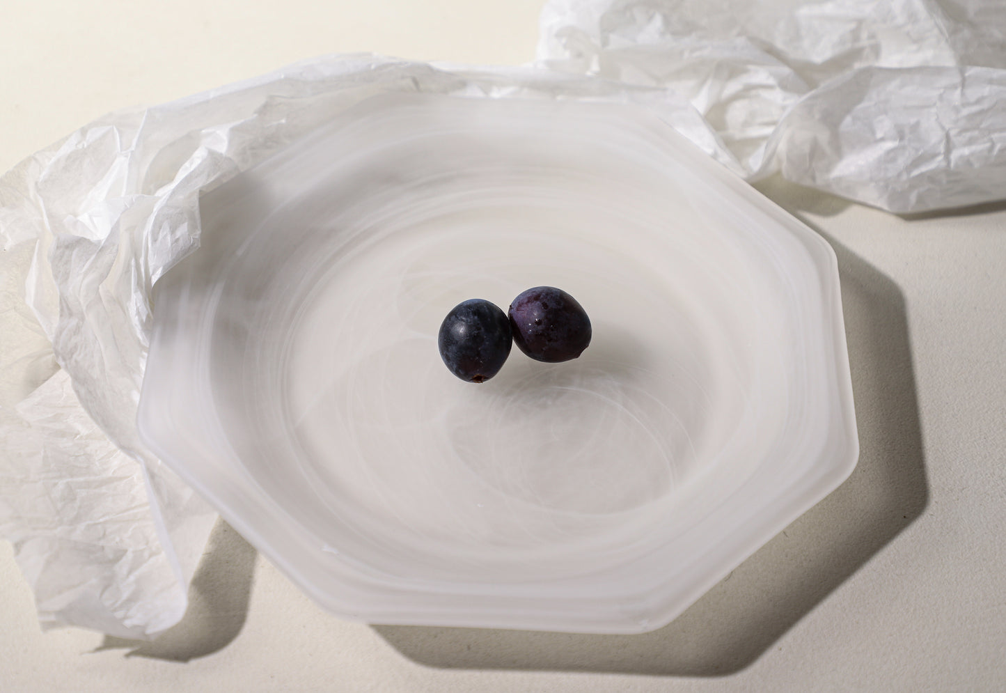 octagonal mist glass plate 