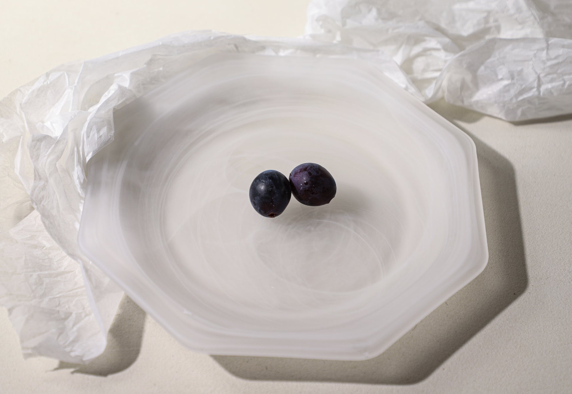 octagonal mist glass plate 