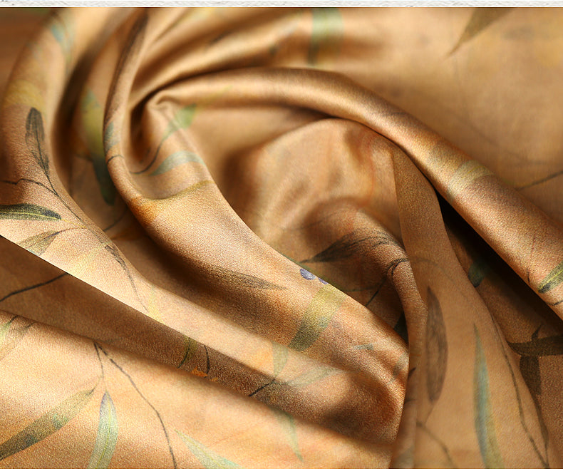 Super Loose Printed Mud Silk Charmeuse Qipao dr0068 A884