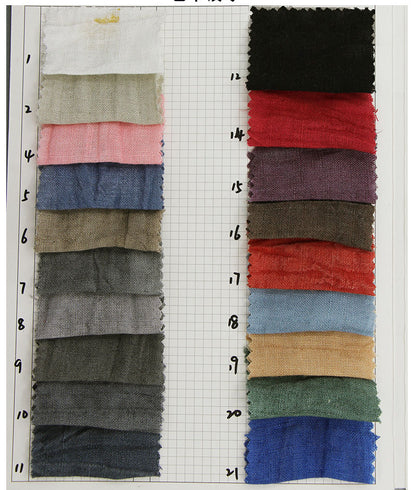 Distressed Crinkled Pigment Dyed Linen A-line Pleated Skirt sk0017 W047