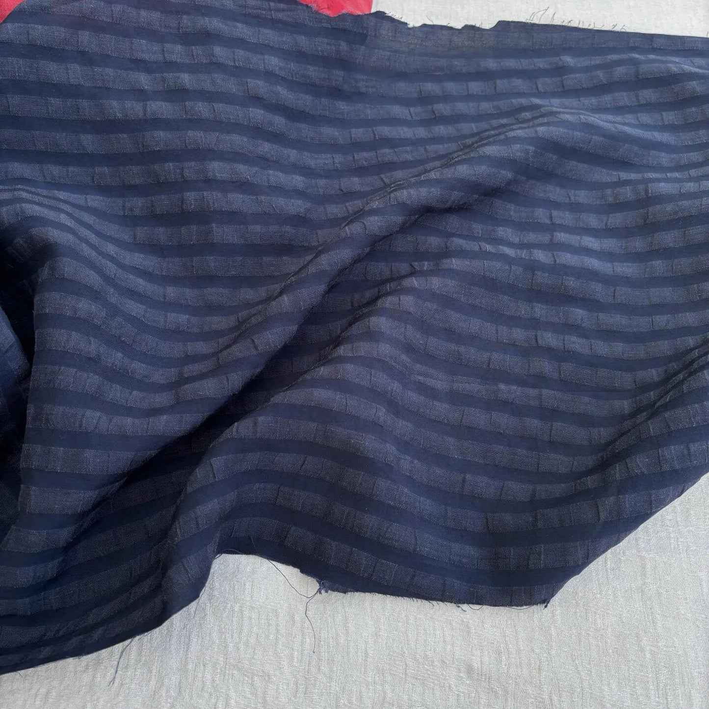 Crinkled Stripe Linen Blend Qipao Dress dr0345 J012